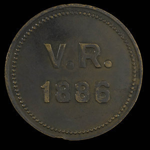 Canada, Vital Raparie (V.R.), no denomination : 1886