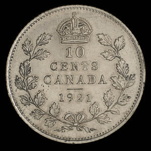Canada, George V, 10 cents : 1921