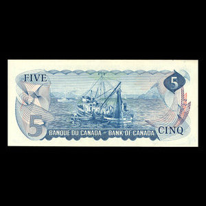 Canada, Bank of Canada, 5 dollars : 1972