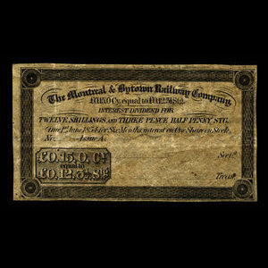 Canada, Montreal & Bytown Railway Company, 15 shillngs : June 1, 1854