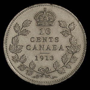 Canada, George V, 10 cents : 1913