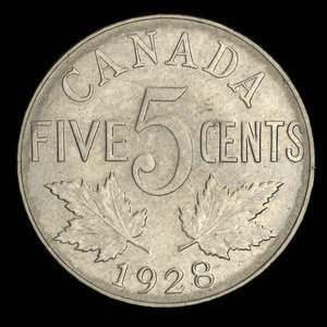 Canada, George V, 5 cents : 1928