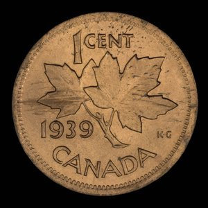Canada, George VI, 1 cent : 1939
