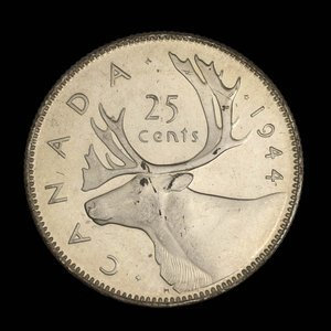 Canada, George VI, 25 cents : 1944