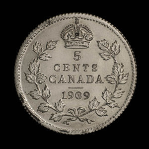 Canada, Edward VII, 5 cents : 1909