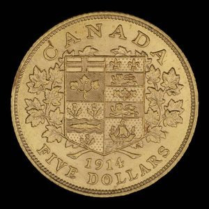 Canada, George V, 5 dollars : 1914