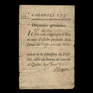 Canada, French Colonial Authorities, 24 livres : January 1, 1756