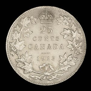 Canada, George V, 25 cents : 1913
