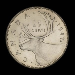 Canada, George VI, 25 cents : 1948