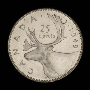 Canada, George VI, 25 cents : 1949