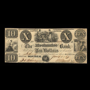 Canada, Mechanics Bank (The), 10 dollars : June 1, 1837