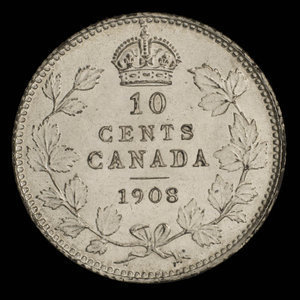 Canada, Edward VII, 10 cents : 1908