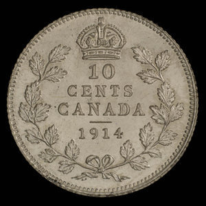 Canada, George V, 10 cents : 1914