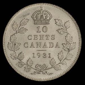 Canada, George V, 10 cents : 1931