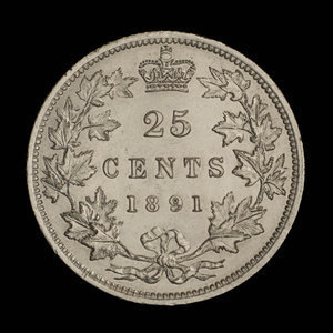 Canada, Victoria, 25 cents : 1891