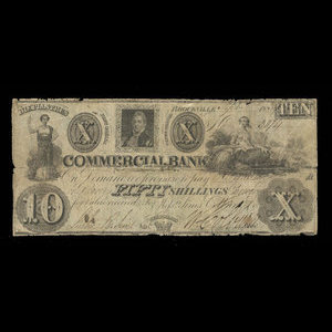 Canada, Commercial Bank (Brockville), 10 dollars : September 2, 1834