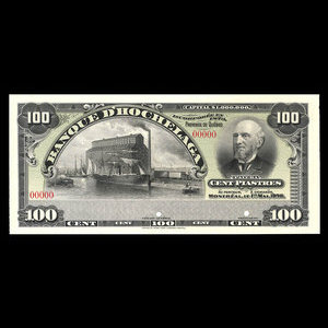 Canada, Banque d'Hochelaga, 100 piastres : May 1, 1898