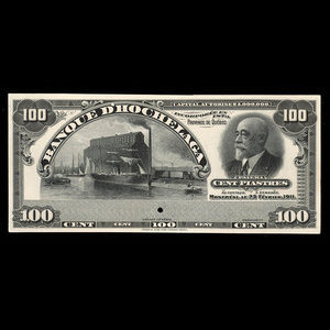 Canada, Banque d'Hochelaga, 100 piastres : February 23, 1911