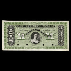 Canada, Commercial Bank of Canada, 1,000 dollars : January 2, 1860