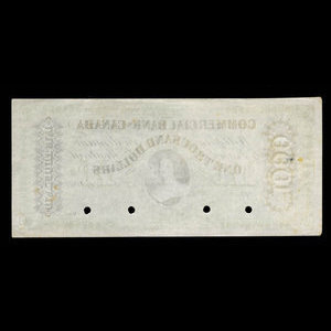 Canada, Commercial Bank of Canada, 1,000 dollars : January 2, 1860