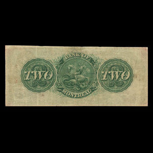 Canada, Bank of Montreal, 2 dollars : January 3, 1859