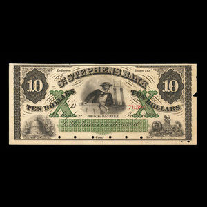 Canada, St. Stephen's Bank, 10 dollars : July 1, 1860