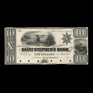 Canada, St. Stephen's Bank, 10 dollars : 1860