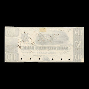 Canada, St. Stephen's Bank, 10 dollars : 1860