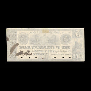 Canada, St. Stephen's Bank, 5 pounds : 1837