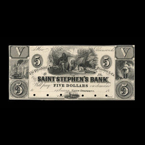 Canada, St. Stephen's Bank, 5 dollars : 1860