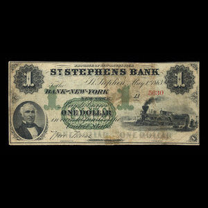 Canada, St. Stephen's Bank, 1 dollar : May 1, 1863