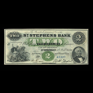 Canada, St. Stephen's Bank, 2 dollars : February 1, 1886