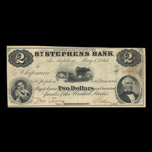 Canada, St. Stephen's Bank, 2 dollars : May 1, 1863