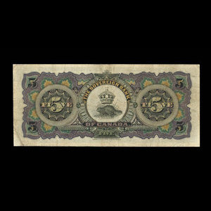 Canada, Sovereign Bank of Canada, 5 dollars : May 1, 1905