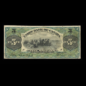 Canada, Union Bank of Canada (The), 5 dollars : June 1, 1907
