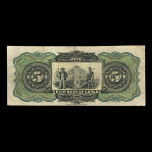 Canada, Union Bank of Canada (The), 5 dollars : June 1, 1907