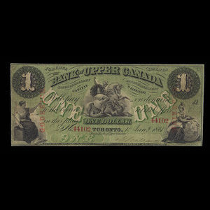 Canada, Bank of Upper Canada (York), 1 dollar : January 1, 1861