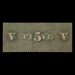 Canada, Bank of Upper Canada (York), 5 dollars : July 5, 1859