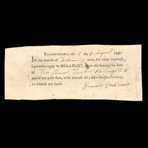 Canada, Herman Dockham, 2 pounds, 12 shillings : August 4, 1810