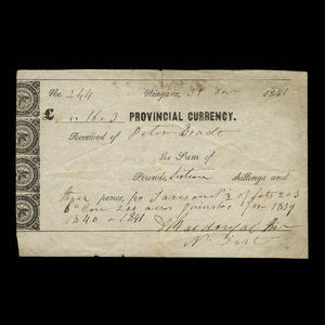 Canada, Province of Canada, 16 shillings, 3 pence : December 31, 1841