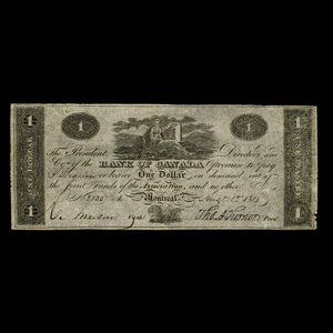 Canada, Bank of Canada, 1 dollar : August 1, 1818