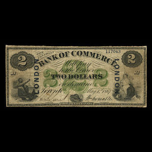 Canada, Canadian Bank of Commerce, 2 dollars : May 1, 1867