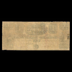 Canada, Mechanics Bank of St. John's, 1 piastre : November 29, 1837