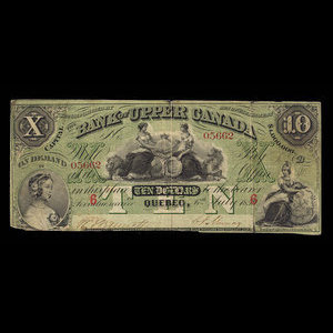 Canada, Bank of Upper Canada (York), 10 dollars : July 6, 1859