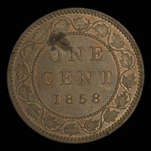 Canada, Victoria, 1 cent : 1858