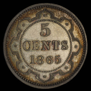 Canada, Victoria, 5 cents : 1865