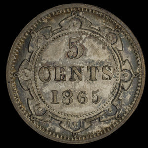 Canada, Victoria, 5 cents : 1865