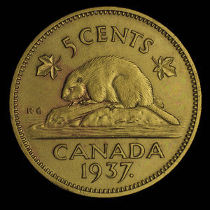 Canada, George VI, 5 cents : 1937