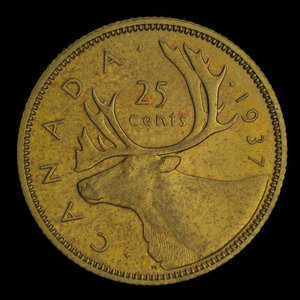 Canada, George VI, 25 cents : 1937