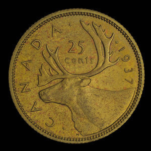 Canada, George VI, 25 cents : 1937